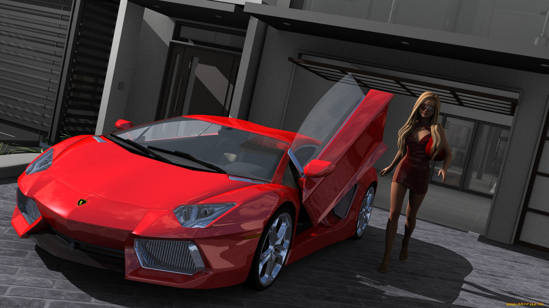 , 3d car&girl, , , , 